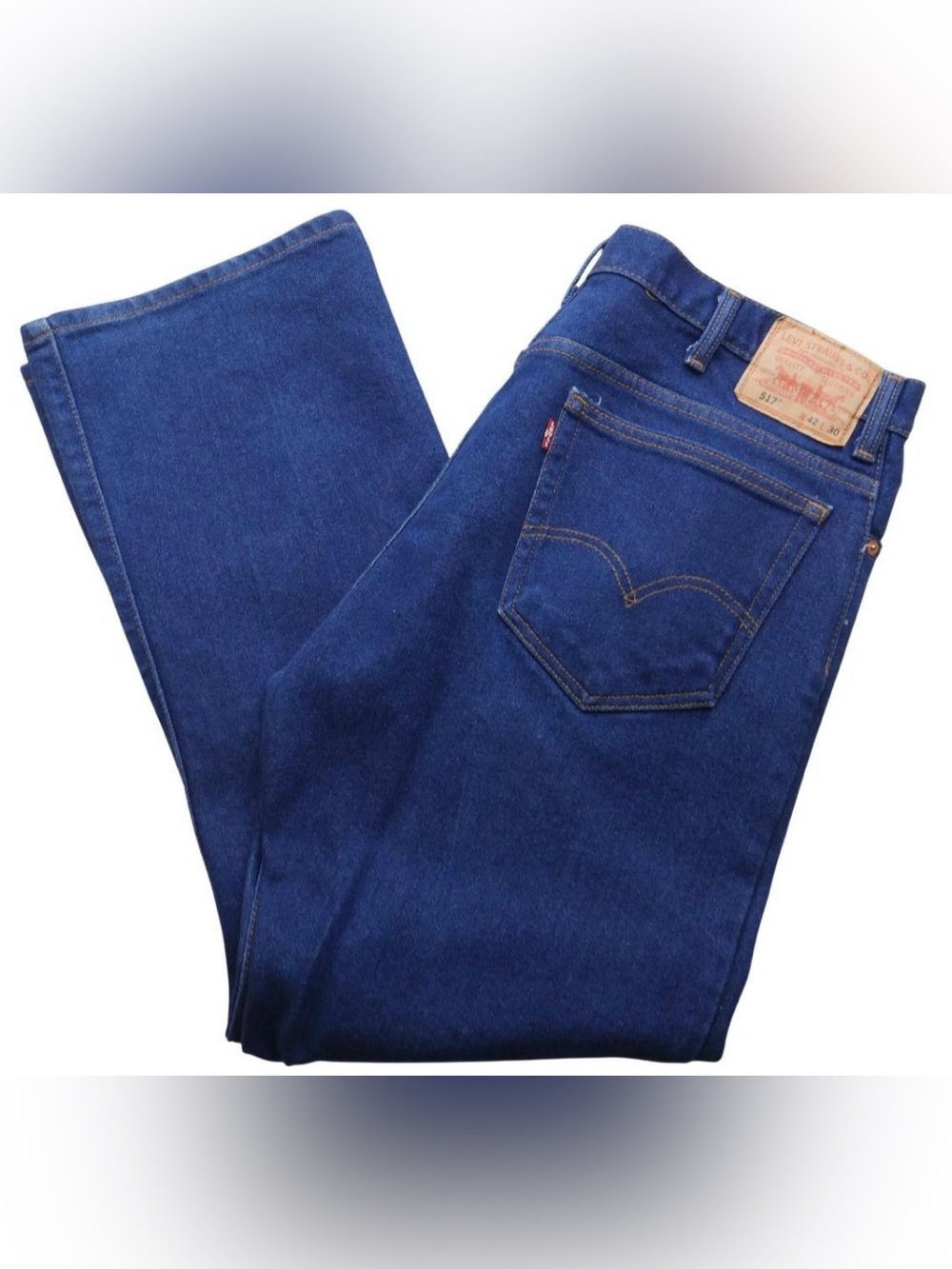 Vintage Levi's 517 Men's Dark Wash Bootcut Jeans W33 L32 Cotton Denim